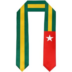 Togo Flag Graduation Stole Satin Stole Scarf for Study Aboard International Students 72" Length