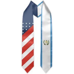 Guatemala Flag and USA Country Flag Graduation Stole Graduation Sash Scarf Graduation Gift for International Student Abroad Adult Unisex