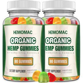 (2 Packs) Organic Gummies Edibles Oil Supplement Advanced Extra Strength - Vegan, Non-GMO (Fruit)