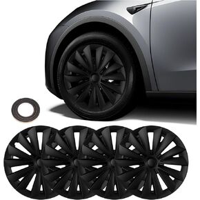 BASENOR Tesla Model Y Wheel Covers 19 Inch Hubcaps Replacement Hub Caps OEM Rim Protector Black Wheel Caps Car Protection for Tesla Exterior Accessories