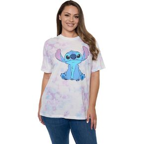 Disney Women's Stitch Tie-Dye T-Shirt, Official Lilo & Stitch Merchandise, Graphic Tee, Character Top, Regular & Plus Size
