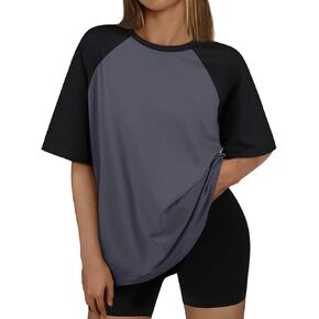 Trendy Queen Oversized Short Sleeve T Shirts for Women Workout Casual Summer Tops Loose Fit Cute Basic Tees