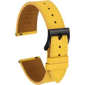 HARFINGTON Genuine Leather Watch Band Quick Release Replacement Watch Strap with Stainless Steel Buckle for Men Women