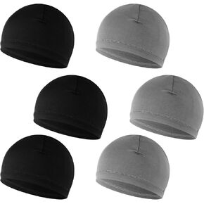 6 PCS قبعات جمجمة شبكية قابلة للتنفس ، قبعات قبعة صغيرة ناعمة تبريد غطاء Cycling Caps عرق فتيل الركض القبعة