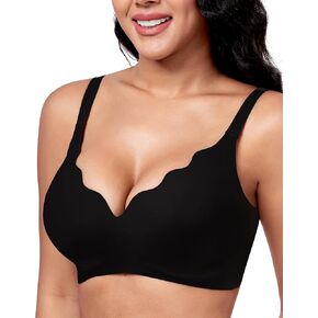 Vinfact Plunge V Bras for Women No Underwire Wireless Full Coverage Bralette Seamless T Shirt Everyday Sleep Bra