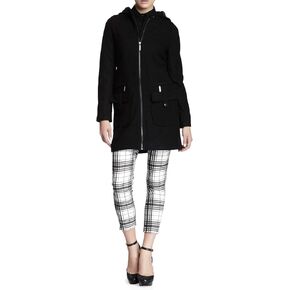 Women's Wool Blend Coat Long Sleeve Zip Up Overcoat Jacket