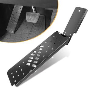 قابلة للتعديل JL Dead Pedal Extender Gladiator Left Side Kick Accessories Driver Foot Rest Pad Metal Pad متوافق مع 2018-2024 Jeep Wrangler JL/Gladiator JT (Ratchet on Firewall Bolt) Black Matte