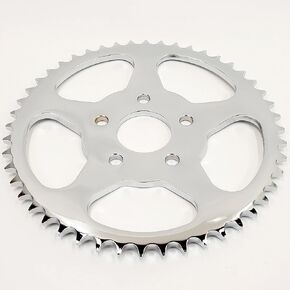 48 Tooth Belt-to-Chain Drive Conversion 5-Spoke Rear Chrome Sprocket with 9.8MM Offset for 1973-1999 Harley Big Twin Softail, Dyna, FXR, Touring & 1986-1999 Sportster XL – Recommended for a 530 Chain