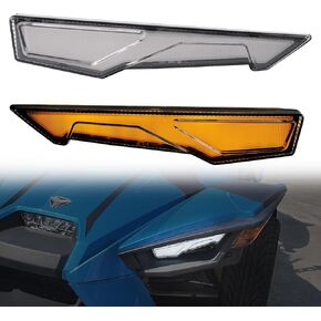 Upper Accent Panel LED Light Kit for Polaris Slingshot, Dual-Color White DRl & Flow Amber Turn Signal Light Kit for Polaris Slingshot S GT R SLR SL 2020-2024 Accessories, Replace 2414077, 2414078