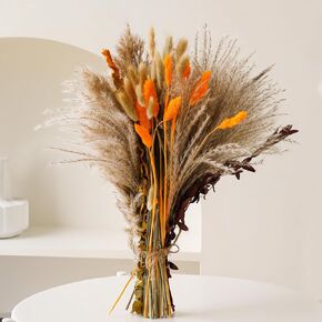 Dried Pampas Grass Decor, Natural Dried Flower Bouquet Rustic Boho Decor for Home Decor Indoor, Bedroom, Wedding, or Gift