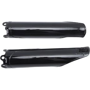 Front Fork Tube Cover, Easy To Install Scratch Glossy Black Fork Protector Shockproof ABS for CR125 CR250 CR500