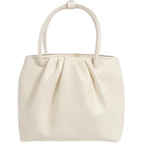 OYOANGLE Women's PU Leather Ruched Square Handbag Office Work Versatile Handbags