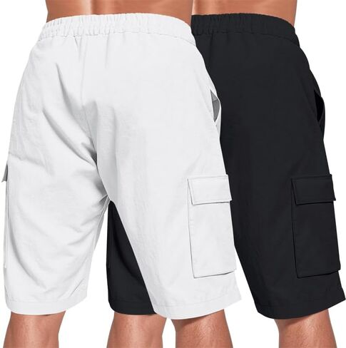 Mens Casual Shorts Summer Beach Elastic Waist Drawstring Shorts Lightweight Quicky Dry Vacation Shorts in Saudi Arabia