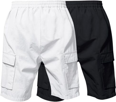 Mens Casual Shorts Summer Beach Elastic Waist Drawstring Shorts Lightweight Quicky Dry Vacation Shorts in Saudi Arabia