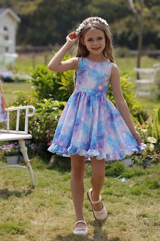 Bow Dream Girl Dresses with Matching American Girl Doll Clothes Vintage Flowers Butterfly 3-12 Years in Kuwait