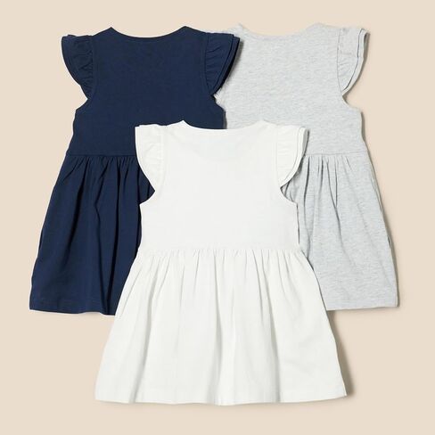 Amazon Essentials Girls and Toddlers' Ruffle Jersey Dress, Pack of 3 in Saudi Arabia