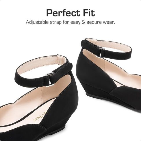 DREAM PAIRS Girls Dress Shoes Low Wedge Heels Ankle Strap Wedding Flower Party Pump for Toddler Little Big Kid in Saudi Arabia