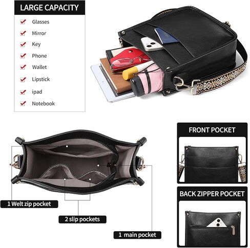 SENDEFN Crossbody Bags for Women Vegan Leather Hobo Purses Shoulder Handbags With Wide Shoulder Strap in Kuwait