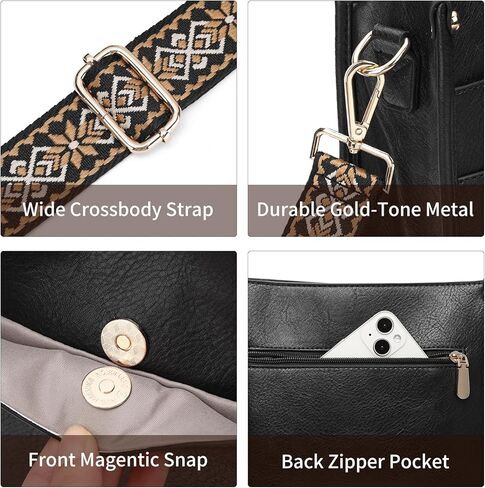 SENDEFN Crossbody Bags for Women Vegan Leather Hobo Purses Shoulder Handbags With Wide Shoulder Strap in Kuwait