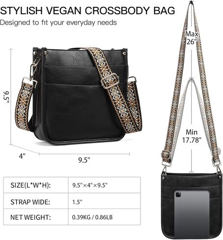 SENDEFN Crossbody Bags for Women Vegan Leather Hobo Purses Shoulder Handbags With Wide Shoulder Strap in Kuwait