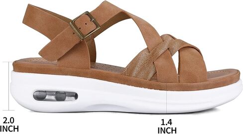 mysoft Women's Walking Sandals Comfortable Air Cushioned Support Ankle Strap Dress Sandals in Saudi Arabia