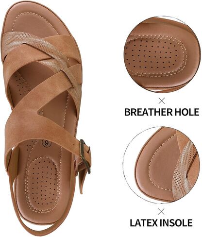 mysoft Women's Walking Sandals Comfortable Air Cushioned Support Ankle Strap Dress Sandals in Saudi Arabia