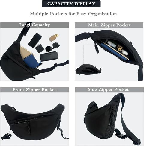 Crescent Bag for Women Men Luna Crossbody Hobo Bags Nylon Moon Dumpling Bag Adjustable Shoulder Lightweight in Saudi Arabia