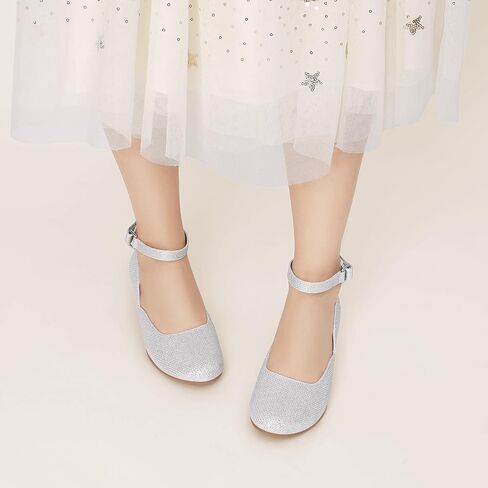DREAM PAIRS Girls Dress Shoes Low Wedge Heels Ankle Strap Wedding Flower Party Pump for Toddler Little Big Kid in Saudi Arabia