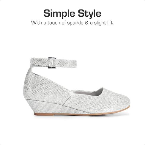 DREAM PAIRS Girls Dress Shoes Low Wedge Heels Ankle Strap Wedding Flower Party Pump for Toddler Little Big Kid in Saudi Arabia
