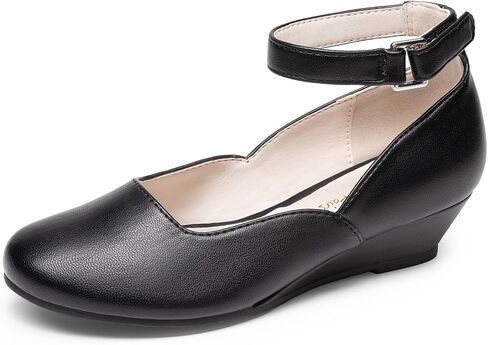 DREAM PAIRS Girls Dress Shoes Low Wedge Heels Ankle Strap Wedding Flower Party Pump for Toddler Little Big Kid in Saudi Arabia