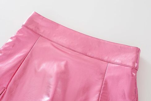 Girls Metallic Skirts A-Line with Inner Shorts Shiny Skater Skirt Hot Festaval Outfit with Accessories in Saudi Arabia