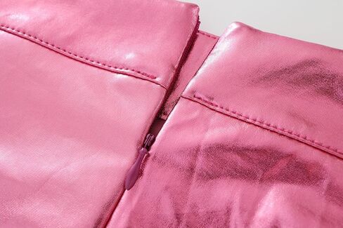Girls Metallic Skirts A-Line with Inner Shorts Shiny Skater Skirt Hot Festaval Outfit with Accessories in Saudi Arabia
