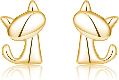 SLUYNZ 925 Sterling Silver Cat Stud Earrings for Women Teen Girls Cute Cat Earrings Studs Animal Earrings Cat Jewelry for Cat Lovers in Saudi Arabia