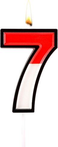 Cartoon Red White Birthday Cake Candle, Cartoon Animated Birthday Decoration Anime Cartoon Birthday Cake Topper Party (Number 7) in Saudi Arabia