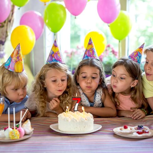 Cartoon Red White Birthday Cake Candle, Cartoon Animated Birthday Decoration Anime Cartoon Birthday Cake Topper Party (Number 7) in Saudi Arabia