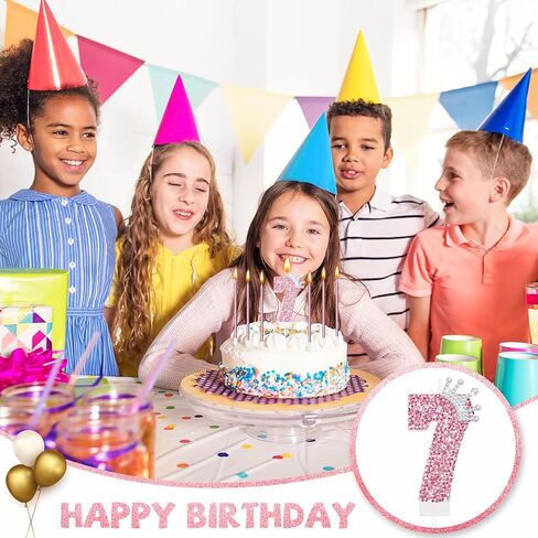 Mtlee رقم 6 شمعة لفتاة كعكة عيد ميلاد ، ولي العهد اللامع اللامعة الكعكة السادسة شمعة مع الترتر لصالح الأميرة زخرفة لوازم اللوازم in Kuwait