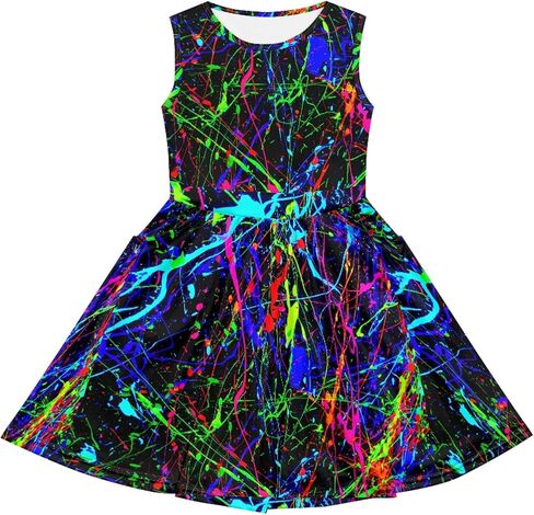 Little Girls Sleeveless Dress with Pockets Marble and Smoke Style Dresses Casual Party Sundress for 2-14T in Saudi Arabia