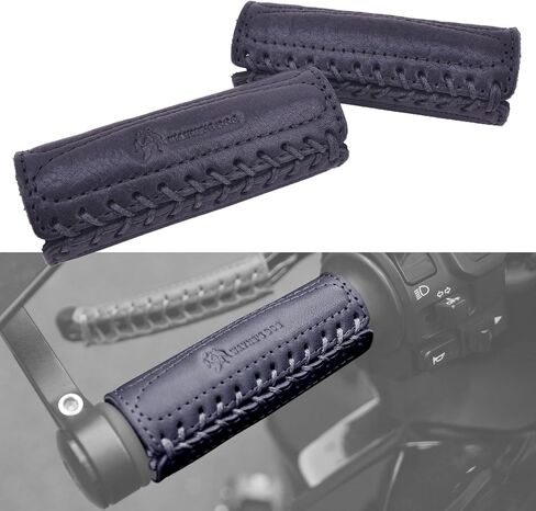 Leather Motorcycle Handlebar Grip Covers, No Fringe Brake Clutch Covers for HD Motorcycles in Kuwait