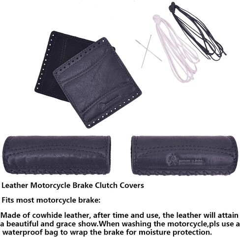 Leather Motorcycle Handlebar Grip Covers, No Fringe Brake Clutch Covers for HD Motorcycles in Kuwait