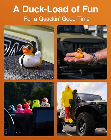 Jeep Ducks for Ducking Refill Kit- 75 Piece kit Including 25 Rubber Ducks, 25 Jeep Ducking Cards & 25 Rubber Bands Plus Official Duck Duck Jeep Mobile App - Happy Duckers in Saudi Arabia