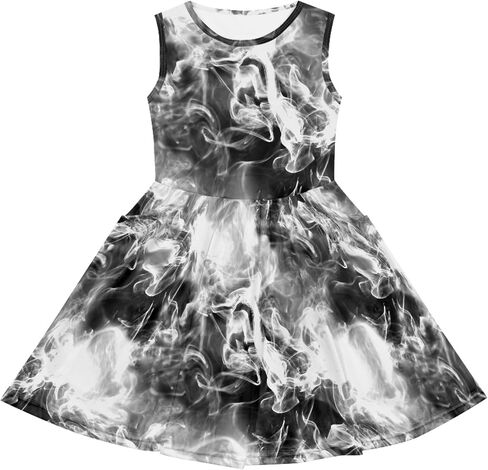 Little Girls Sleeveless Dress with Pockets Marble and Smoke Style Dresses Casual Party Sundress for 2-14T in Saudi Arabia
