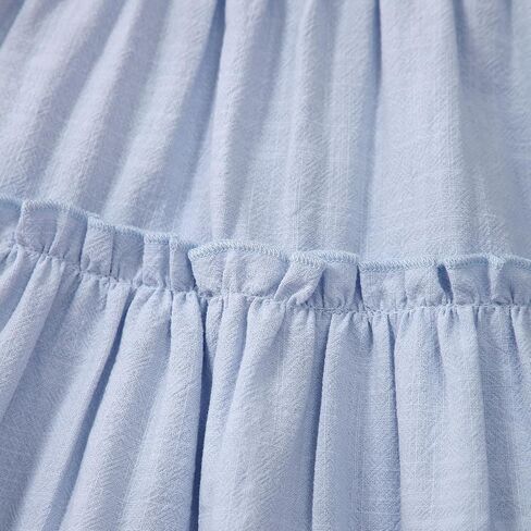 Little Girls Dresses Linen Ruffle Sleeveless Casual Dress Kids Summer Beach Clothes Sundress in Kuwait