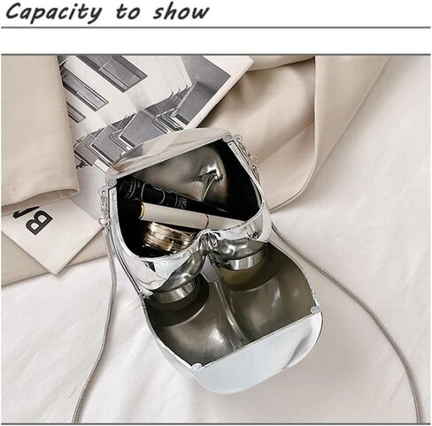 Design Evening Clutch Handbags Mini Silver Acrylic Purse for Women Novelty Funny Silver Crossbody Unique Shoulder Bag in Kuwait