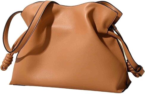 BXCNCKD Women's versatile crossbody cloud drawstring pleated bucket bag with fashionable PU leather in Saudi Arabia