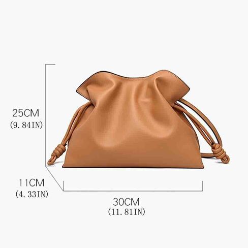 BXCNCKD Women's versatile crossbody cloud drawstring pleated bucket bag with fashionable PU leather in Saudi Arabia