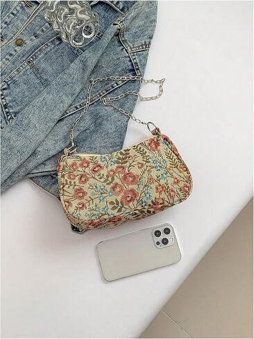 Verdusa Women's Floral Print Shoulder Bags Casual Underarm Purses with Chain Strap in Kuwait
