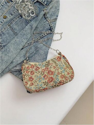 Verdusa Women's Floral Print Shoulder Bags Casual Underarm Purses with Chain Strap in Kuwait