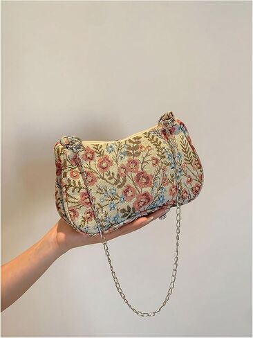 Verdusa Women's Floral Print Shoulder Bags Casual Underarm Purses with Chain Strap in Kuwait