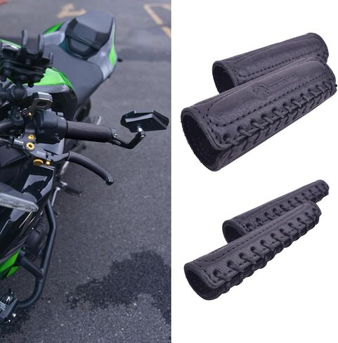 Leather Motorcycle Handlebar Grip Covers, No Fringe Brake Clutch Covers for HD Motorcycles in Kuwait