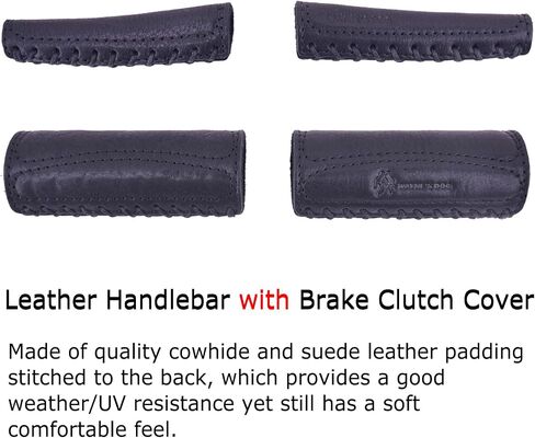 Leather Motorcycle Handlebar Grip Covers, No Fringe Brake Clutch Covers for HD Motorcycles in Kuwait